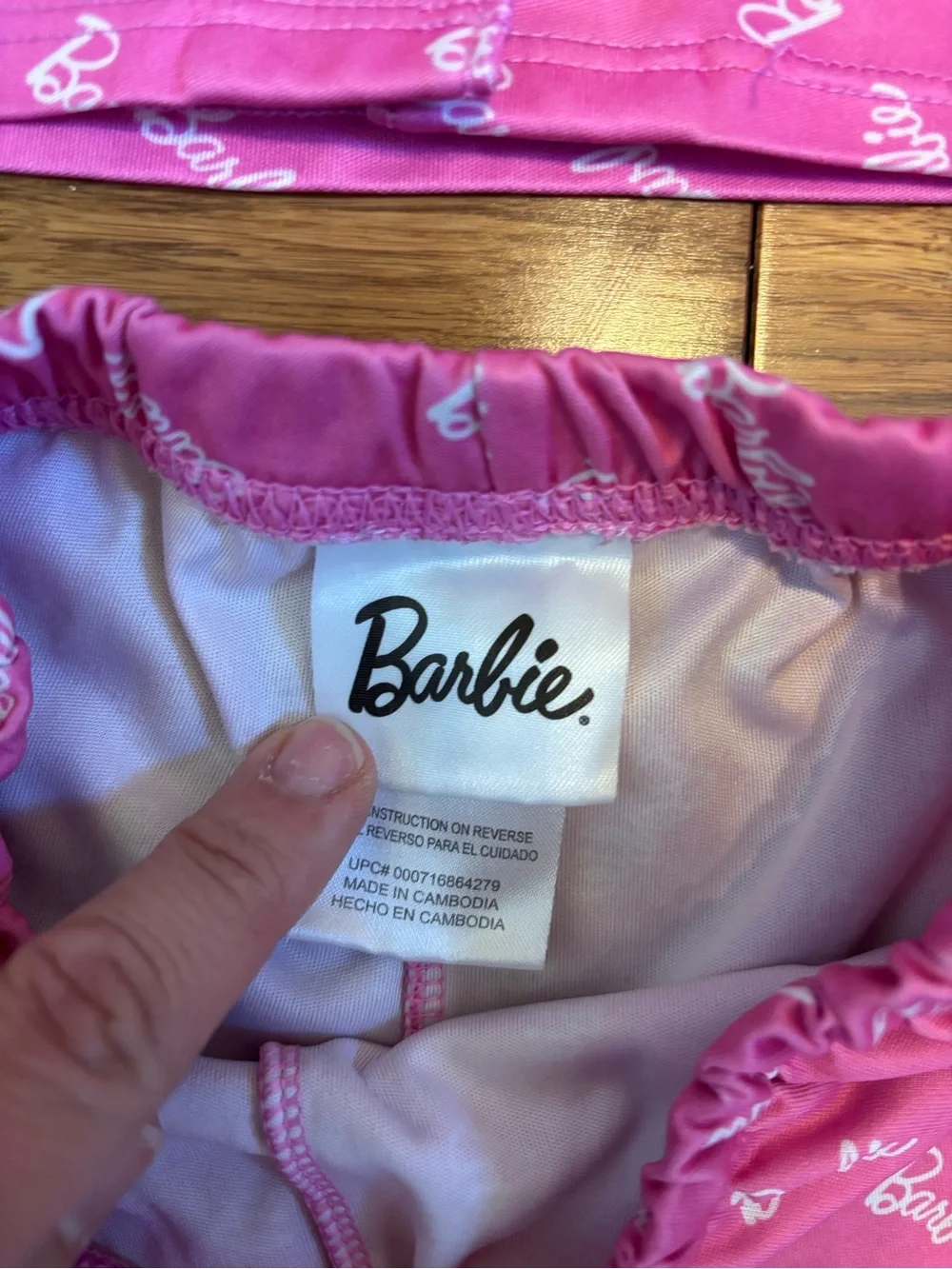 Barbie Pink All-Over Logo Short-Sleeve Pajama Set